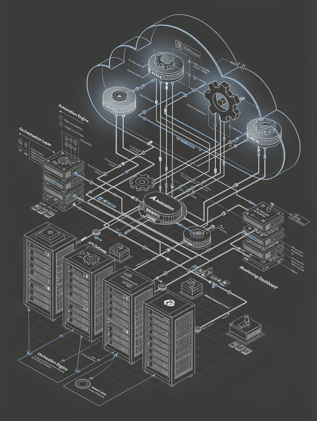 Architectural blueprint of a backend system workflow